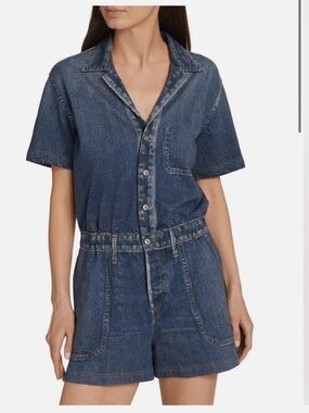 Rag & Bone Miramar Denim Cotton Romper Blue Women’s Size XS